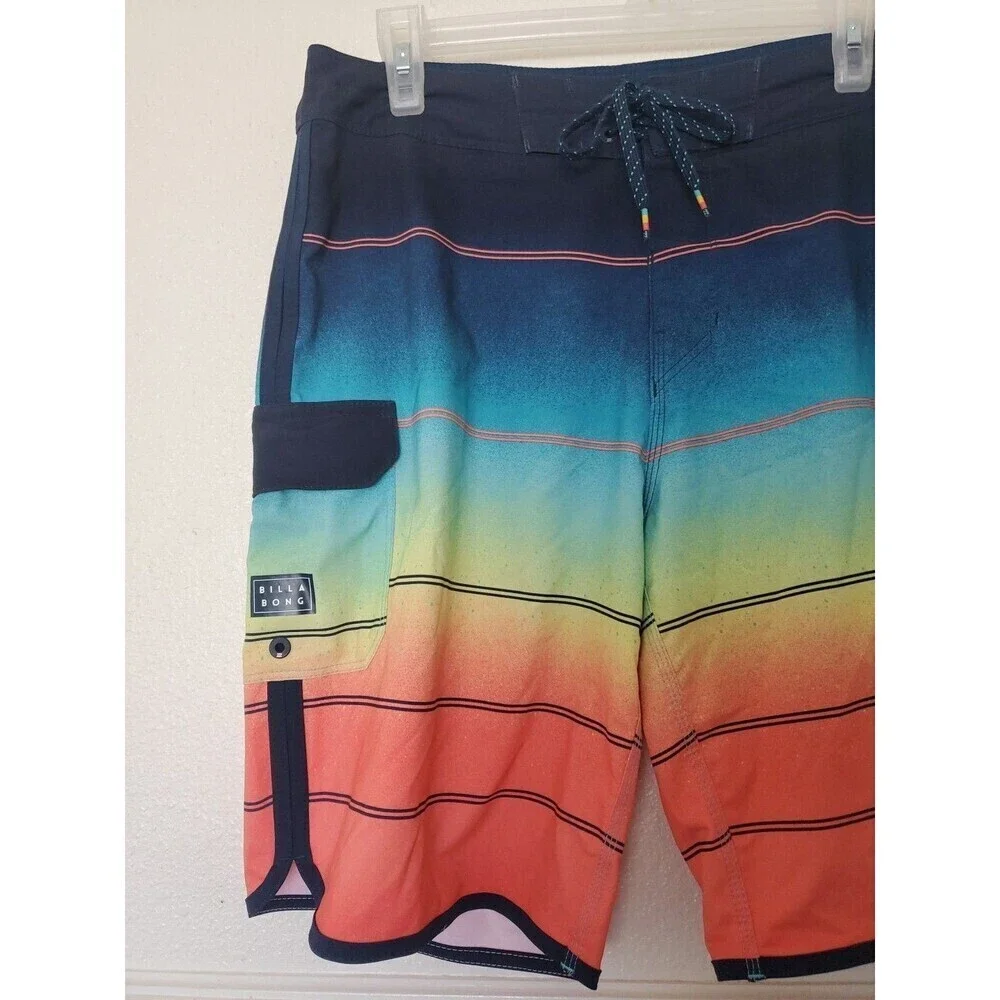 Billabong Board Shorts Platinum X 73 Blue Orange Yellow Size 31 Swim Shorts Sea